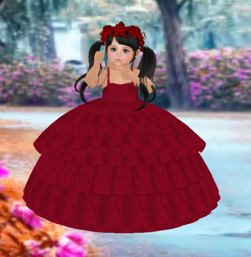 MT DEEP RED GOWN SKIRT B&K