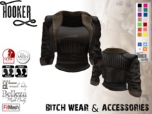 ZOE Leather Jacket black Fat Pack for Maitreya, Belleza, Slink, TMP, Standard