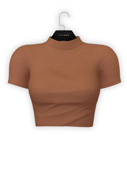 brown cropped turtleneck