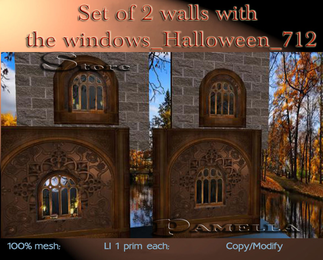 Set of 2 walls with the windows_Halloween_712 (BOX)