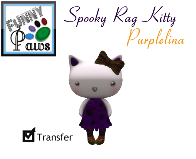 ~FP@ws! Spooky Rag Kitty Purplelina