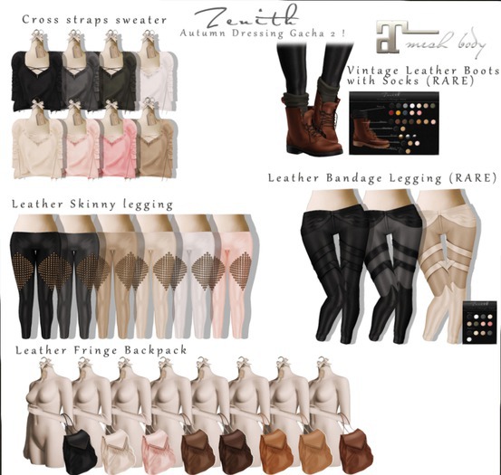 =Zenith=Leather Fringe Backpack (Milk)