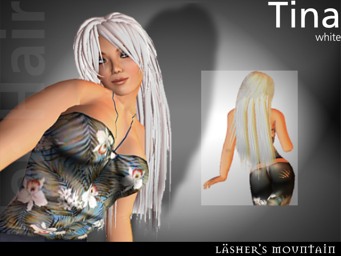 TINA White Fine LONG FLEXI HAIR With Color Change Menu