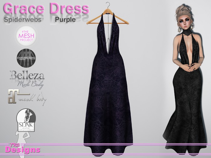 Grace Dress Spiderweb Purple