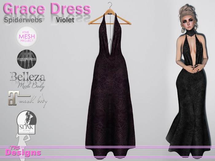 Grace Dress Spiderweb Violet