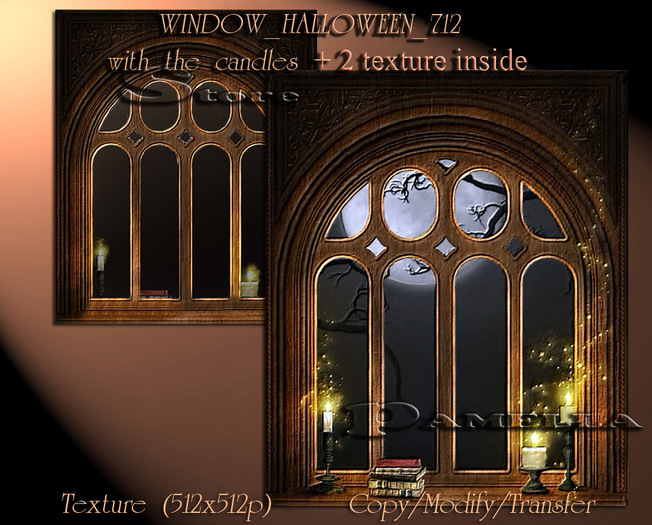 Window_Halloween_712 with the candles+ 2 texture  (BOX)