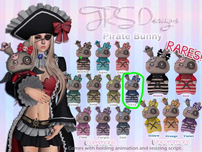Pirate Bunny Common Navy