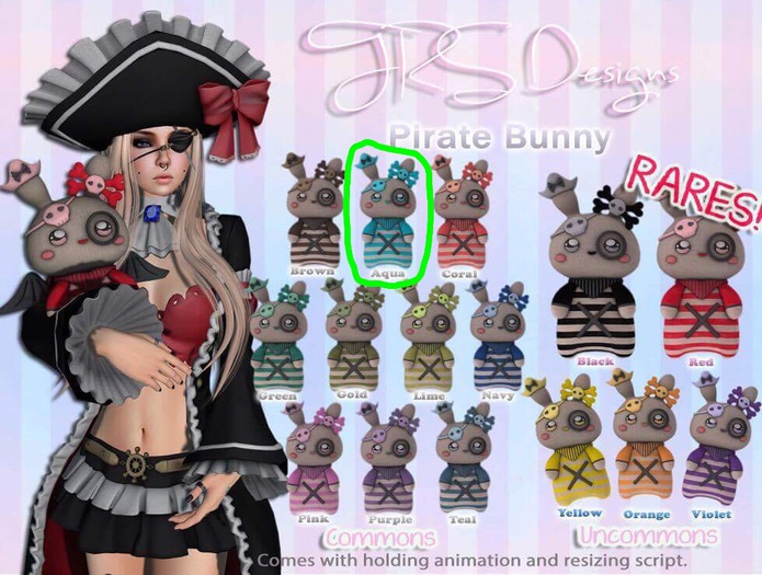 Pirate Bunny Common Aqua