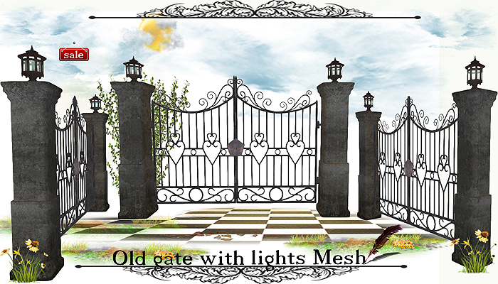 Old gate with lights Mesh v.2