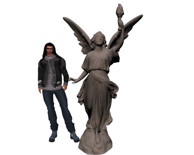 ESTATUA ANGEL ANTORCHA OK  TEX PIEDRA