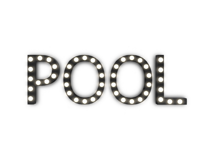[Px] "POOL" Illuminated Light Bulbs Sign