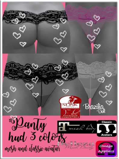 hud appl panty 3 colors