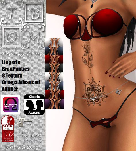 Lingerie Bra&Panties 8 Texture Omega Advanced Applier
