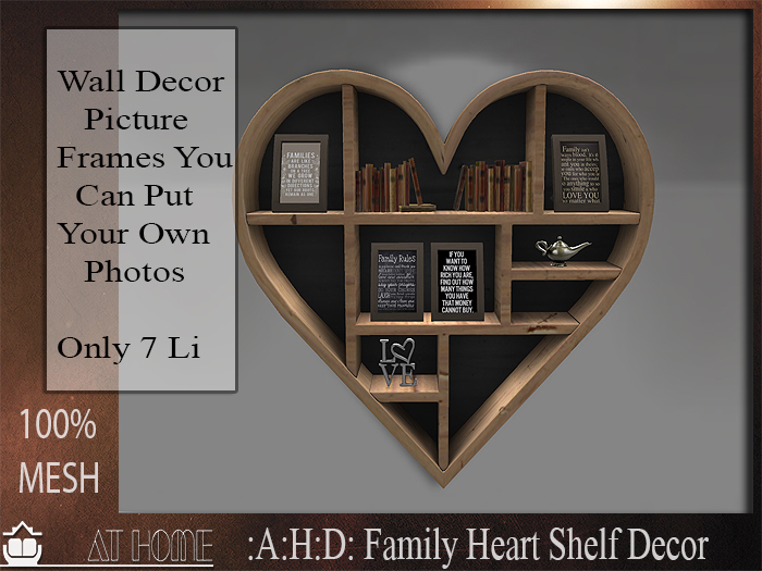 :A:H:D: Family Heart Shelf Decor