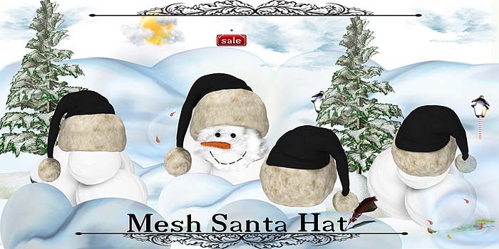 Mesh Santa Hat Black