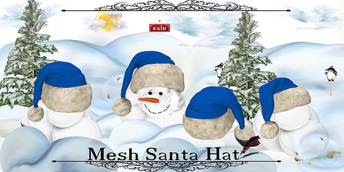 Mesh Santa Hat Blue