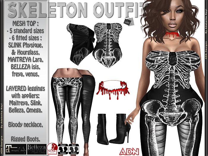 [AdN] SKELETON OUTFIT (BELLEZA MAITREYA SLINK)
