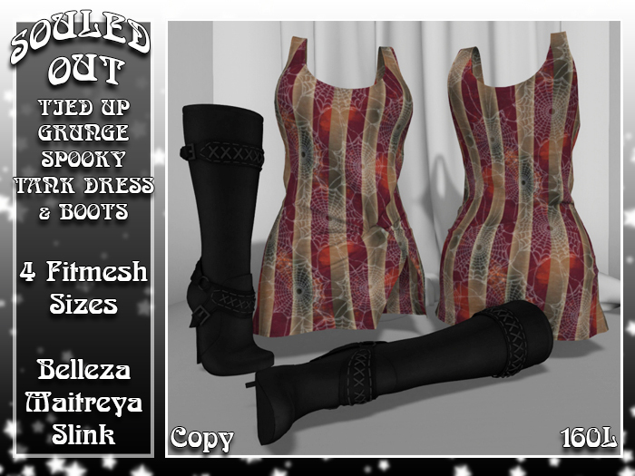 ::SOULED OUT:: TIED UP SPOOKY GRUNGE TANK & BOOTS BLOOD