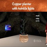 Copper Planter with Twinkle lights(crate)