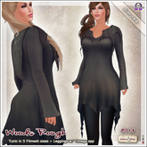 [V/W] Woods Rough Tunic Smoke - Medieval Fantasy fitmesh tattered dress; includes leggings w/ Omega applier