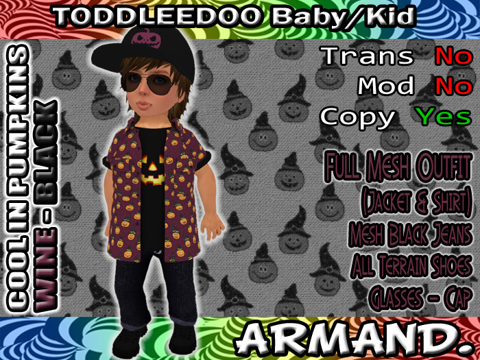 --ARMAND-- COOL IN PUMPKINS - WINE-BLACK