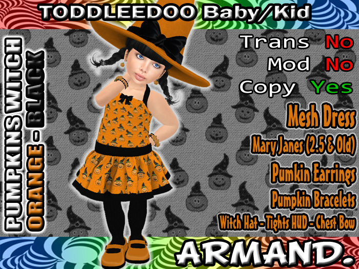 --ARMAND-- PUMPKINS WITCH - ORANGE-BLACK