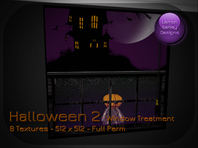 Halloween Scene . Window Treatment