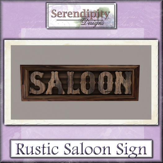 Serendipity Designs - Rustic Saloon Sign [Boxed]