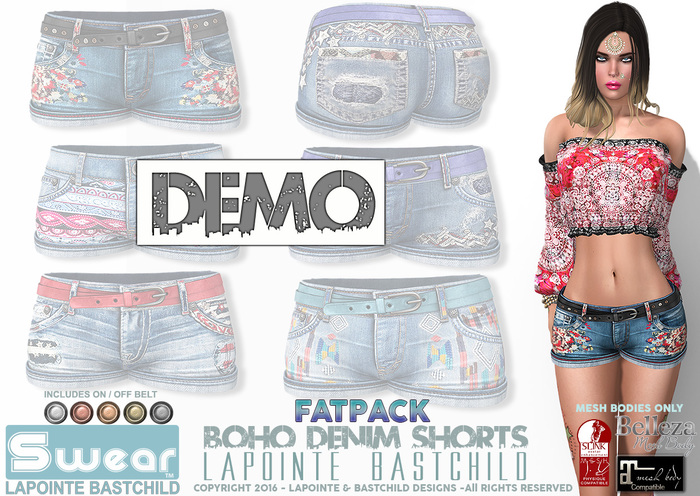 DEMO L&B Swear Boho Jeans Shorts