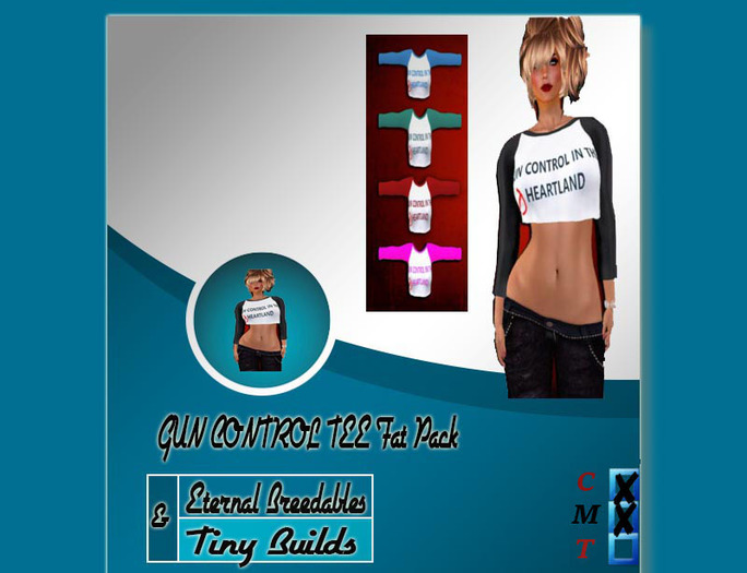 GUN CONTROL TEE  Fat Pack By Eternal Breedables & Tiny Builds