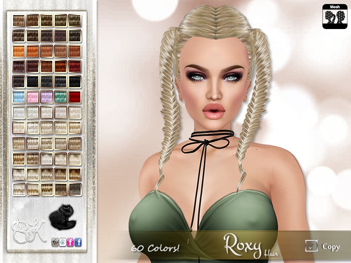 ~BK~ Roxy Hair - 60 Colors Mega HUD