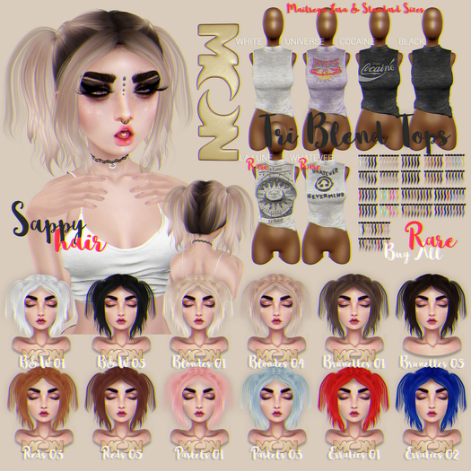 Moon. In Bloom Gacha - Hair. // Sappy - Reds 05