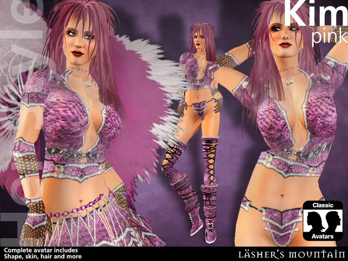  KIM Pink FANTASY COSTUME Complete Full Look Female AVATAR 