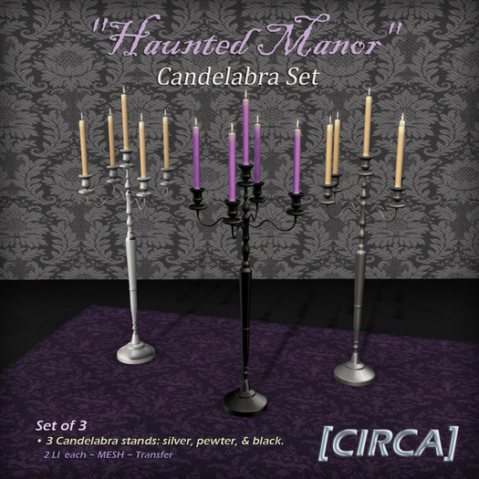 [CIRCA] - "Haunted Manor" - Candelabra Stand Set of 3
