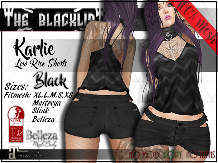 [Blacklist] - Low Rise Shorts - Black(Unpacker - Hud) - WEAR