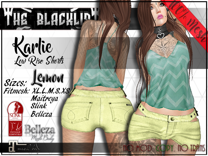 [Blacklist] - Low Rise Shorts - Lemon