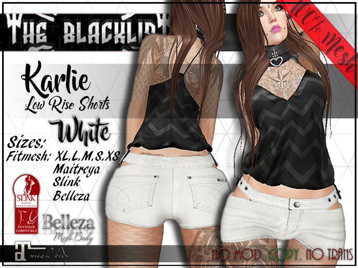 [Blacklist] - Low Rise Shorts - White(Unpacker - Hud) - WEAR