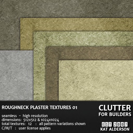 CLUTTER - ROUGHNECK PLASTER TEXTURES 01  12-PK
