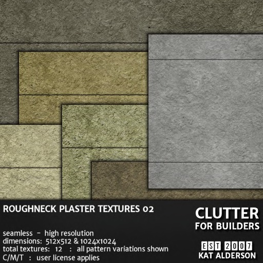CLUTTER - ROUGHNECK PLASTER TEXTURES 02  12-PK