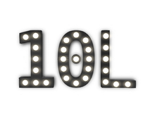 [Px] "10L" Illuminated Light Bulbs Sign