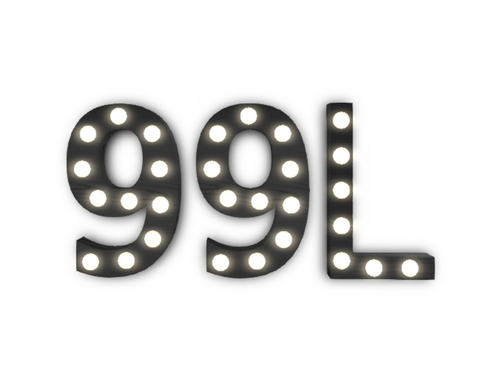 [Px] "99L" Illuminated Light Bulbs Sign