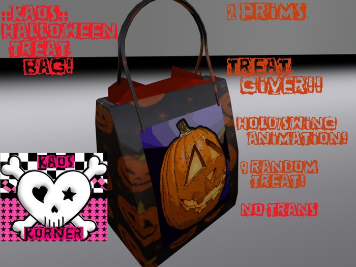 ::KAOS:: Halloween Treat Bags-Pumpkin