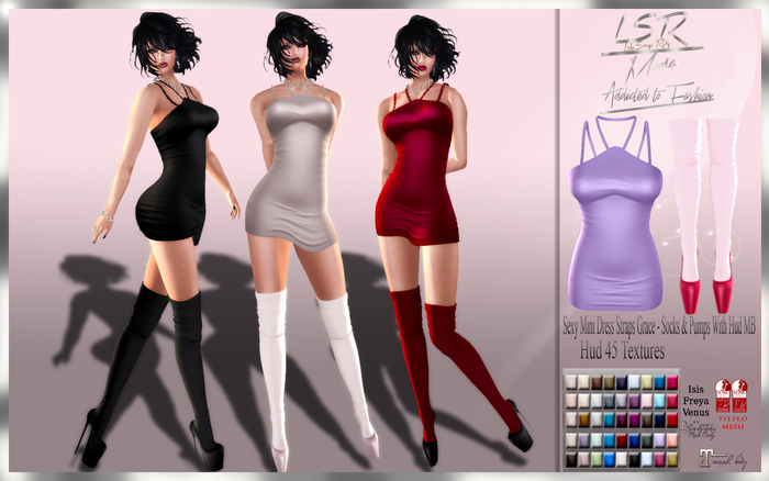 LsR - Sexy Mini Dress Straps Grace - Socks & Pumps With Hud MB