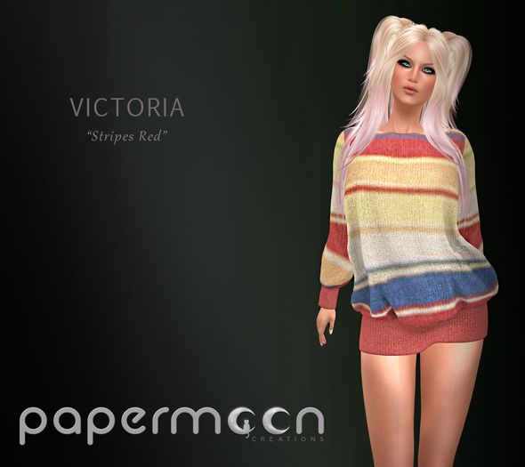 PaperMoon- VICTORIA Kinetted Mini Dress-Stripes Red