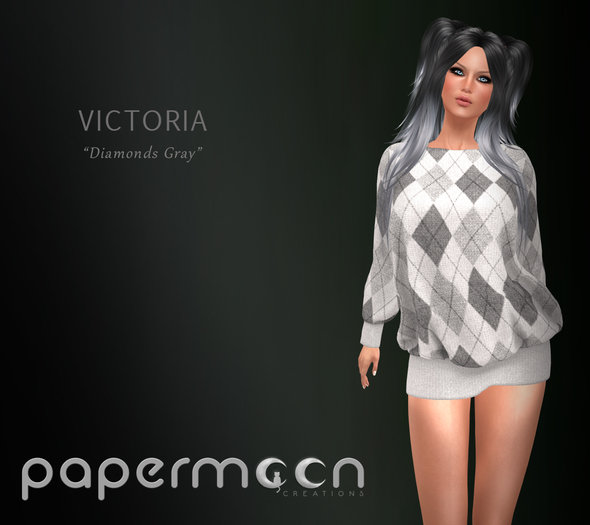 PaperMoon- VICTORIA Kinetted Mini Dress-Diamond Gray