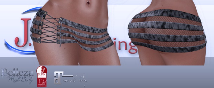 J.C Gau skirt onca branca