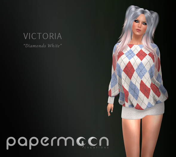 PaperMoon- VICTORIA Kinetted Mini Dress-Diamonds White