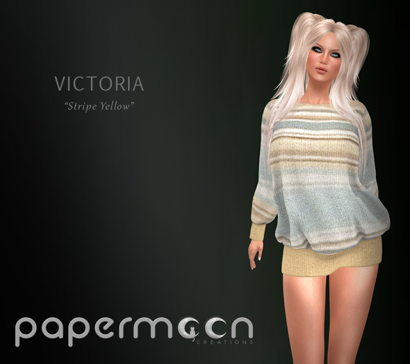 PaperMoon- VICTORIA Kinetted Mini Dress-Stripes Yellow