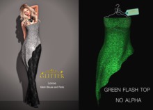 *GLITTER* LOOSE BLOUSE MESH GLITTER GREEN FLASH (No Alpha)