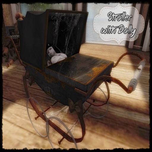 ! {SPS} Antique Stroller w/Topper & Doll